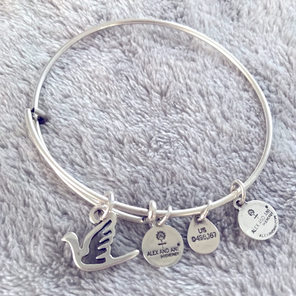 Alex and Ani Dove Charm bangle